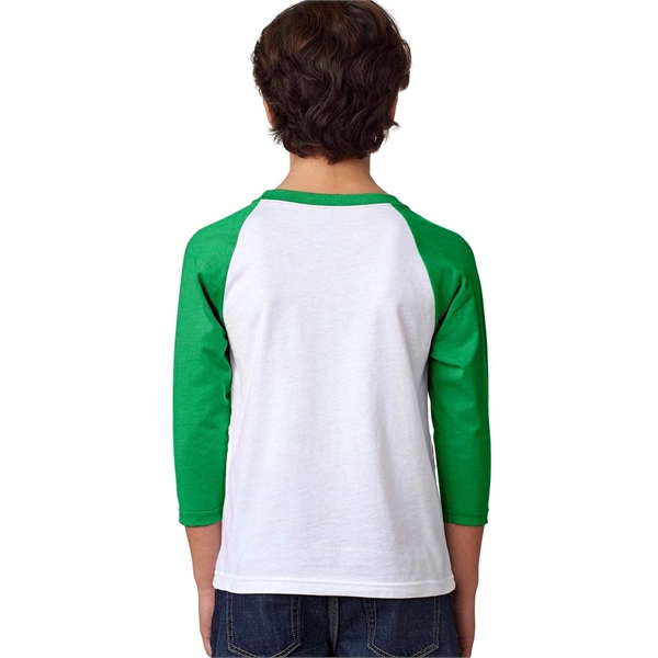 Next Level Apparel Youth CVC Three-Quarter Sleeve Raglan - Next Level Apparel Youth CVC Three-Quarter Sleeve Raglan - Image 11 of 48