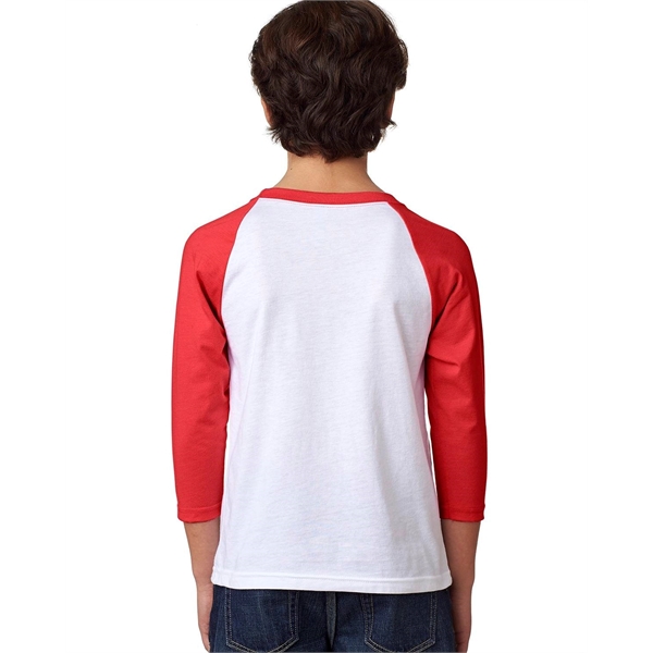 Next Level Apparel Youth CVC Three-Quarter Sleeve Raglan - Next Level Apparel Youth CVC Three-Quarter Sleeve Raglan - Image 16 of 48