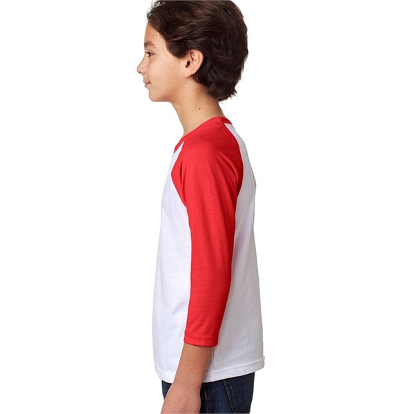 Next Level Apparel Youth CVC Three-Quarter Sleeve Raglan - Next Level Apparel Youth CVC Three-Quarter Sleeve Raglan - Image 17 of 48