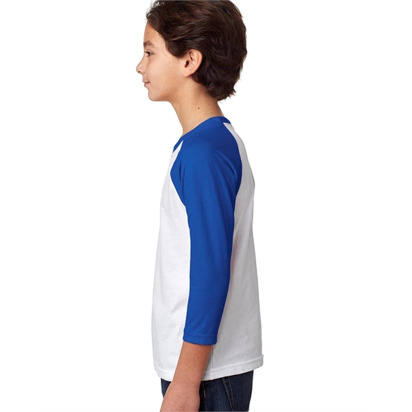 Next Level Apparel Youth CVC Three-Quarter Sleeve Raglan - Next Level Apparel Youth CVC Three-Quarter Sleeve Raglan - Image 16 of 42