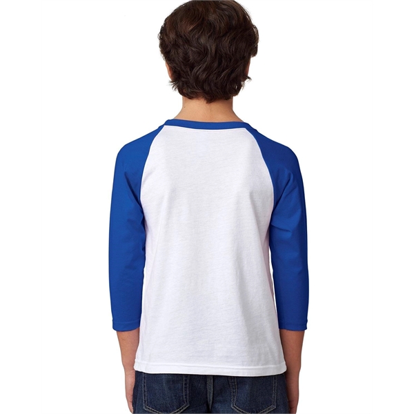 Next Level Apparel Youth CVC Three-Quarter Sleeve Raglan - Next Level Apparel Youth CVC Three-Quarter Sleeve Raglan - Image 17 of 42