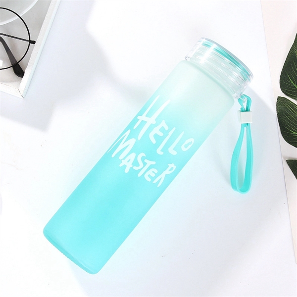 13 Oz Glass Water Bottle With Lid - 13 Oz Glass Water Bottle With Lid - Image 1 of 5