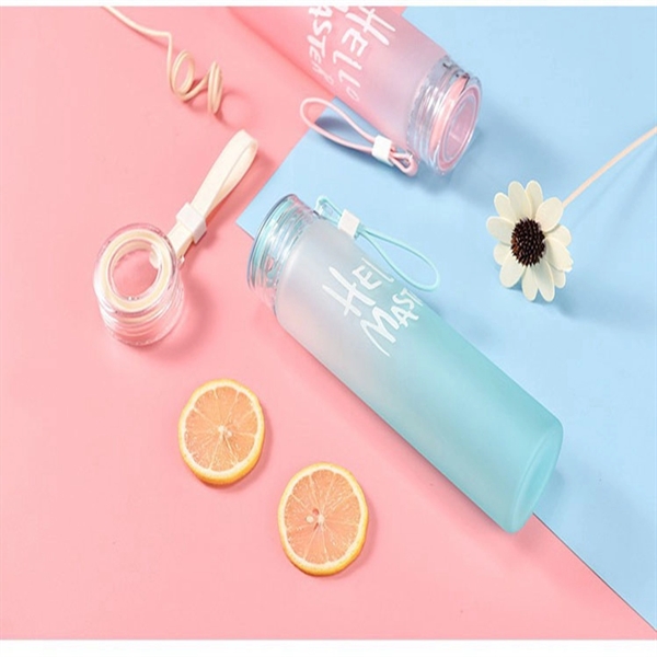 13 Oz Glass Water Bottle With Lid - 13 Oz Glass Water Bottle With Lid - Image 3 of 5