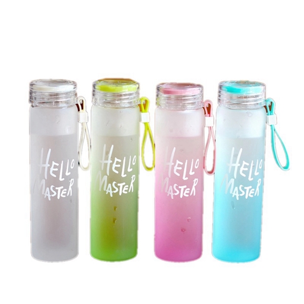 13 Oz Glass Water Bottle With Lid - 13 Oz Glass Water Bottle With Lid - Image 4 of 5