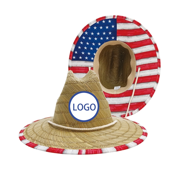 Lifeguard-Style Straw Hat - Lifeguard-Style Straw Hat - Image 1 of 4