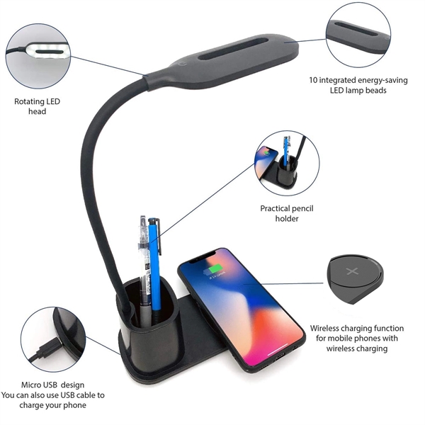 Led Desk Lamp With Wireless Charger - Led Desk Lamp With Wireless Charger - Image 1 of 3