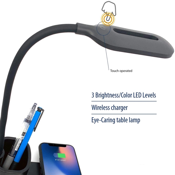 Led Desk Lamp With Wireless Charger - Led Desk Lamp With Wireless Charger - Image 2 of 3