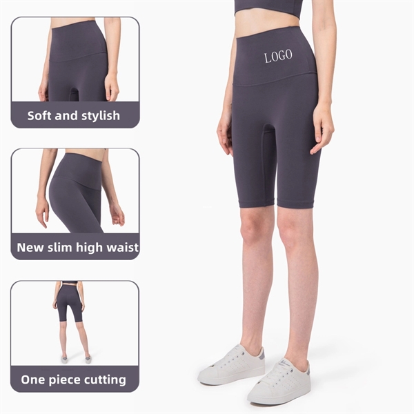 Woman High Waist Seamless Elastic Sports Short-Pants - Woman High Waist Seamless Elastic Sports Short-Pants - Image 0 of 4