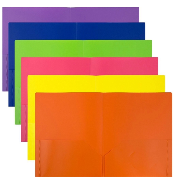 Poly 2 Pocket Presentation Folders 3 Prongs Assorted Colors - Poly 2 Pocket Presentation Folders 3 Prongs Assorted Colors - Image 3 of 5