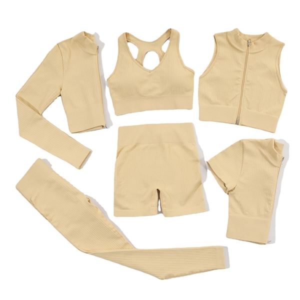 Seamless Yoga Women Sports Set Gym Clothing - Seamless Yoga Women Sports Set Gym Clothing - Image 1 of 8