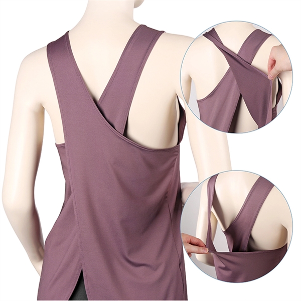 Women'S Fitness Shirt Sleeveless Sports Top Yoga Vest - Women'S Fitness Shirt Sleeveless Sports Top Yoga Vest - Image 1 of 4