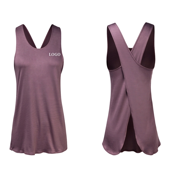 Women'S Fitness Shirt Sleeveless Sports Top Yoga Vest - Women'S Fitness Shirt Sleeveless Sports Top Yoga Vest - Image 3 of 4