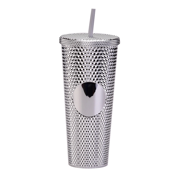 Diamond Studded Cup With Lid and Straw 24Oz. - Diamond Studded Cup With Lid and Straw 24Oz. - Image 1 of 14