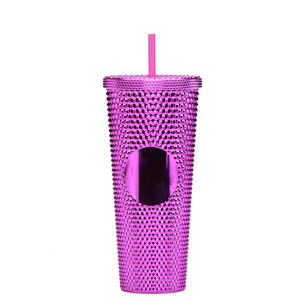 Diamond Studded Cup With Lid and Straw 24Oz. - Diamond Studded Cup With Lid and Straw 24Oz. - Image 3 of 14