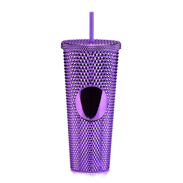 Diamond Studded Cup With Lid and Straw 24Oz. - Diamond Studded Cup With Lid and Straw 24Oz. - Image 4 of 14