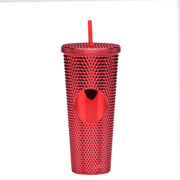 Diamond Studded Cup With Lid and Straw 24Oz. - Diamond Studded Cup With Lid and Straw 24Oz. - Image 8 of 14