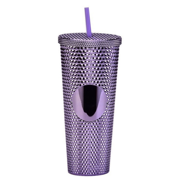Diamond Studded Cup With Lid and Straw 24Oz. - Diamond Studded Cup With Lid and Straw 24Oz. - Image 9 of 14