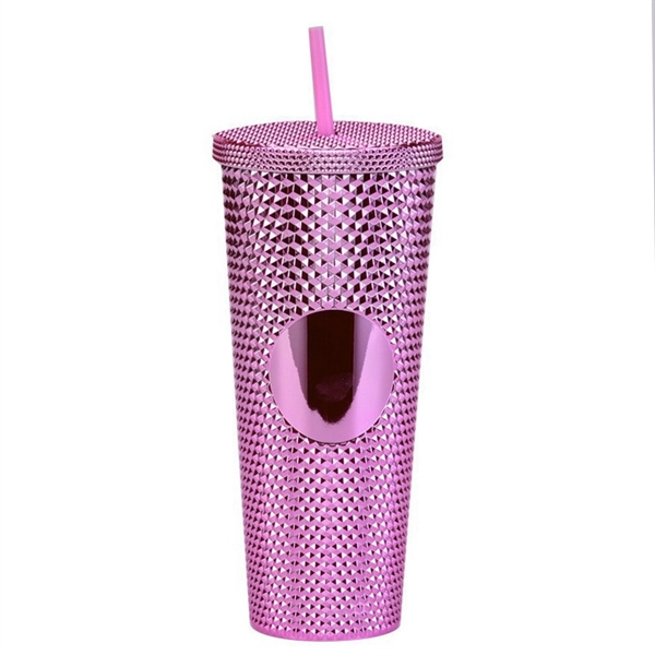 Diamond Studded Cup With Lid and Straw 24Oz. - Diamond Studded Cup With Lid and Straw 24Oz. - Image 10 of 14
