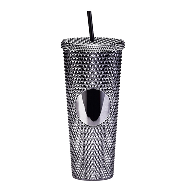 Diamond Studded Cup With Lid and Straw 24Oz. - Diamond Studded Cup With Lid and Straw 24Oz. - Image 12 of 14