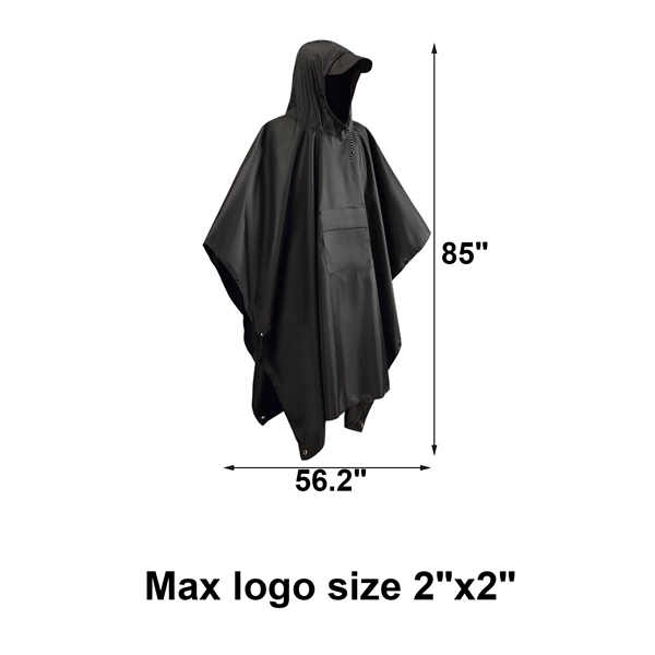 Hooded Rain Poncho for Adults - Hooded Rain Poncho for Adults - Image 1 of 2