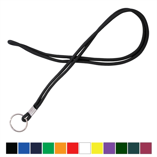 1/8" Blank Round Braid Lanyard - Non Breakaway W/ Split Ring - 1/8" Blank Round Braid Lanyard - Non Breakaway W/ Split Ring - Image 0 of 11