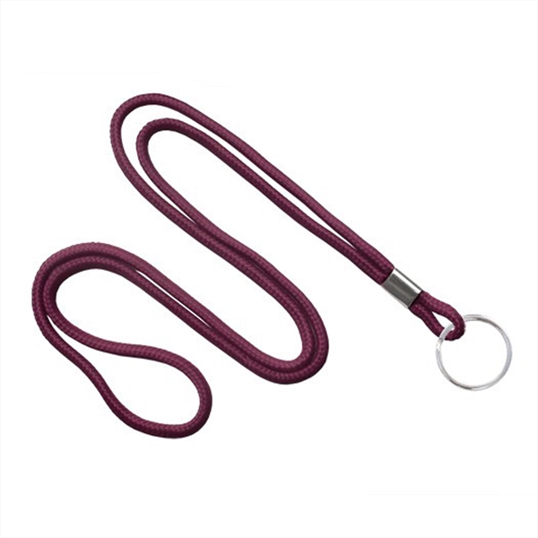 1/8" Blank Round Braid Lanyard - Non Breakaway W/ Split Ring - 1/8" Blank Round Braid Lanyard - Non Breakaway W/ Split Ring - Image 11 of 11