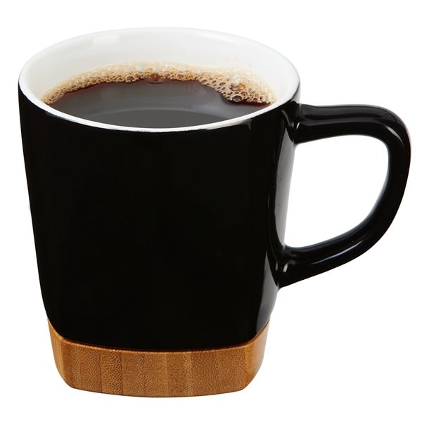 11 oz. Ceramic Mug with Removable Bamboo Coaster Bottom - 11 oz. Ceramic Mug with Removable Bamboo Coaster Bottom - Image 1 of 5