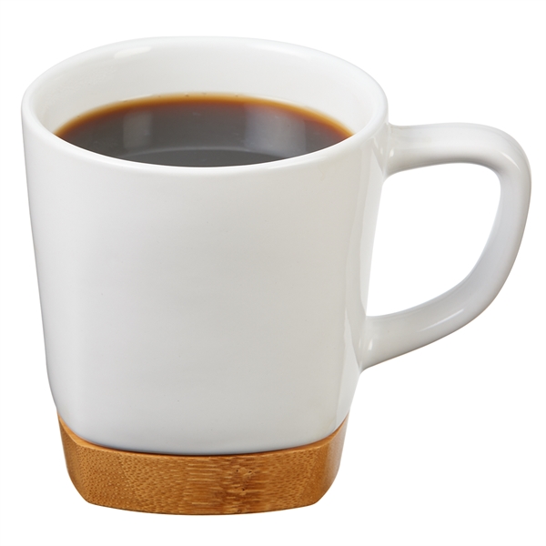 11 oz. Ceramic Mug with Removable Bamboo Coaster Bottom - 11 oz. Ceramic Mug with Removable Bamboo Coaster Bottom - Image 2 of 5