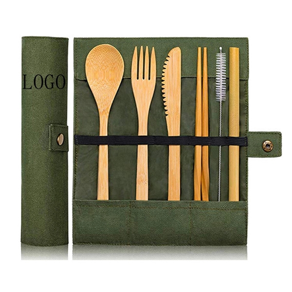 Flatware Cutlery Bamboo Set Outdoor Utensils Tableware - Flatware Cutlery Bamboo Set Outdoor Utensils Tableware - Image 0 of 7