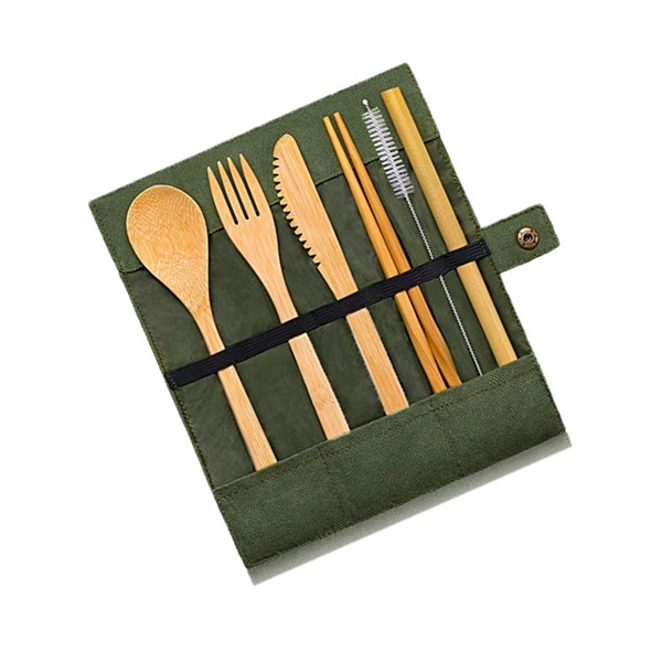 Flatware Cutlery Bamboo Set Outdoor Utensils Tableware - Flatware Cutlery Bamboo Set Outdoor Utensils Tableware - Image 2 of 7