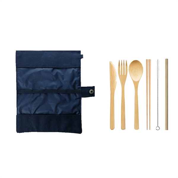 Flatware Cutlery Bamboo Set Outdoor Utensils Tableware - Flatware Cutlery Bamboo Set Outdoor Utensils Tableware - Image 4 of 7