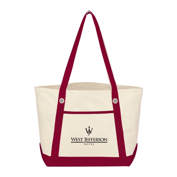 Medium Cotton Canvas Sailing Tote Bag - Medium Cotton Canvas Sailing Tote Bag - Image 33 of 35