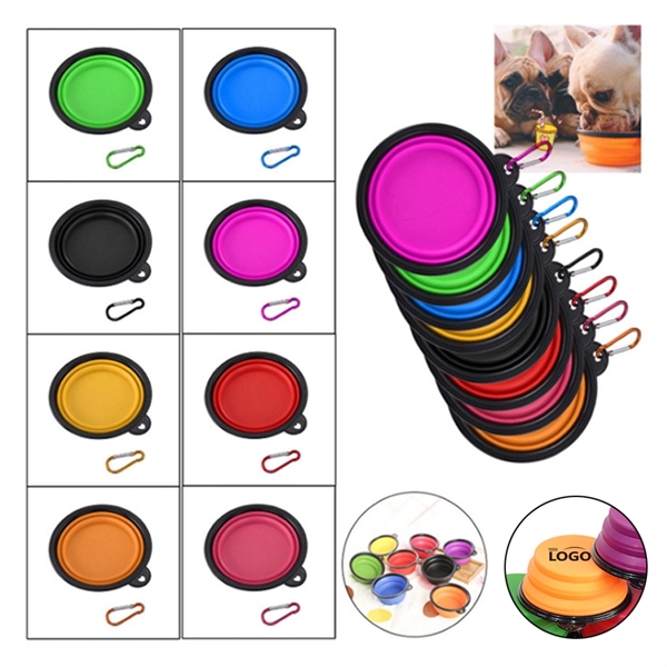 Folding Dog Bowls with Carabiner - Folding Dog Bowls with Carabiner - Image 1 of 1