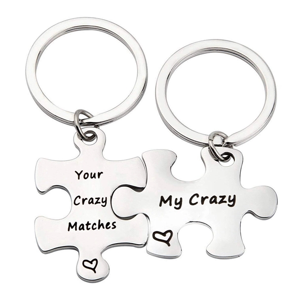 Puzzle Key Jewelry Stainless Steel Keychain - Puzzle Key Jewelry Stainless Steel Keychain - Image 1 of 2