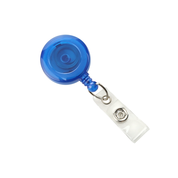 Round Translucent Plastic Clip-on Badge Reel - Round Translucent Plastic Clip-on Badge Reel - Image 1 of 6