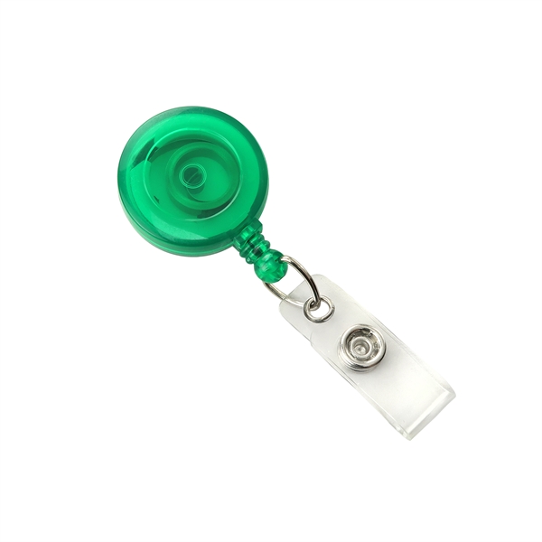 Round Translucent Plastic Clip-on Badge Reel - Round Translucent Plastic Clip-on Badge Reel - Image 2 of 6