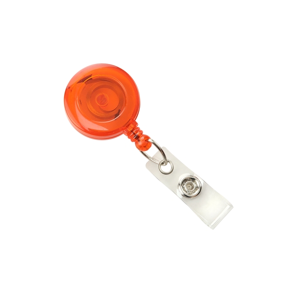 Round Translucent Plastic Clip-on Badge Reel - Round Translucent Plastic Clip-on Badge Reel - Image 3 of 6