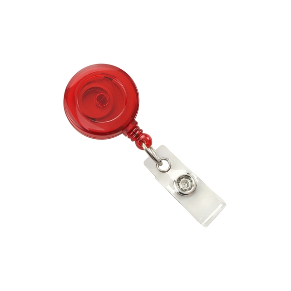 Round Translucent Plastic Clip-on Badge Reel - Round Translucent Plastic Clip-on Badge Reel - Image 4 of 6