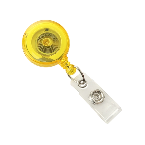Round Translucent Plastic Clip-on Badge Reel - Round Translucent Plastic Clip-on Badge Reel - Image 5 of 6