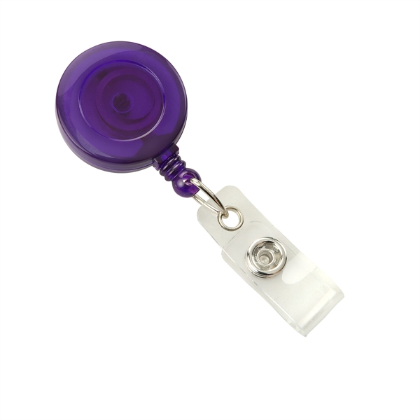 Round Translucent Plastic Clip-on Badge Reel - Round Translucent Plastic Clip-on Badge Reel - Image 6 of 6
