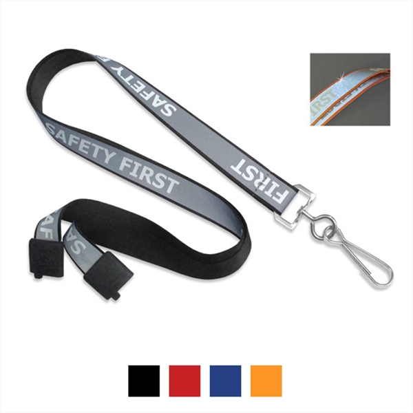 5/8" Safety First Reflective Breakaway Lanyard - 5/8" Safety First Reflective Breakaway Lanyard - Image 0 of 3