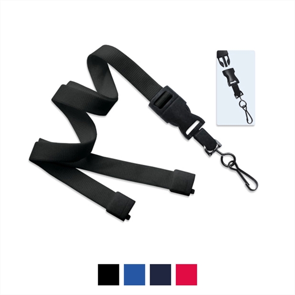 5/8" Lanyard with Breakaway & Dtach Swivel Hook - 5/8" Lanyard with Breakaway & Dtach Swivel Hook - Image 0 of 3