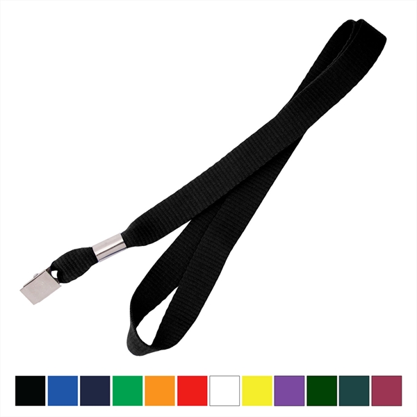 5/8" Flat Blank Lanyard Non-Breakaway w/ Bulldog Clip - 5/8" Flat Blank Lanyard Non-Breakaway w/ Bulldog Clip - Image 0 of 11