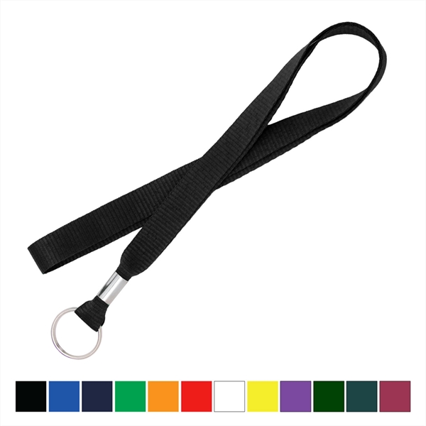 5/8" Flat Blank Lanyard Non-Breakaway w/ Split Ring - 5/8" Flat Blank Lanyard Non-Breakaway w/ Split Ring - Image 0 of 11