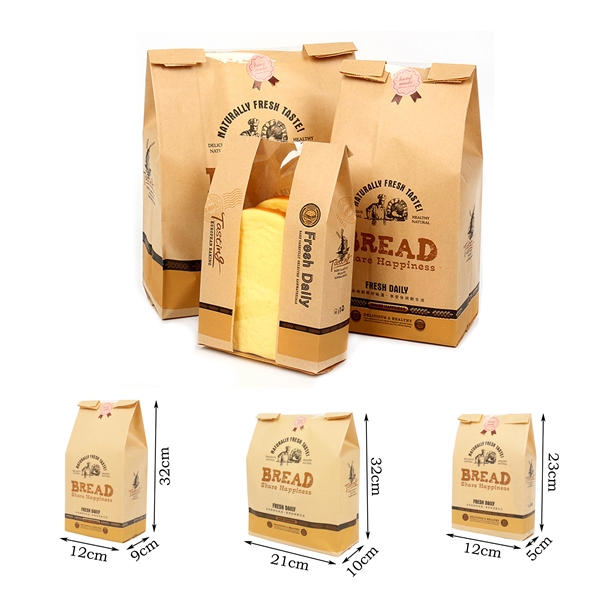 Kraft Bread Bag with Clear Window - Kraft Bread Bag with Clear Window - Image 1 of 1