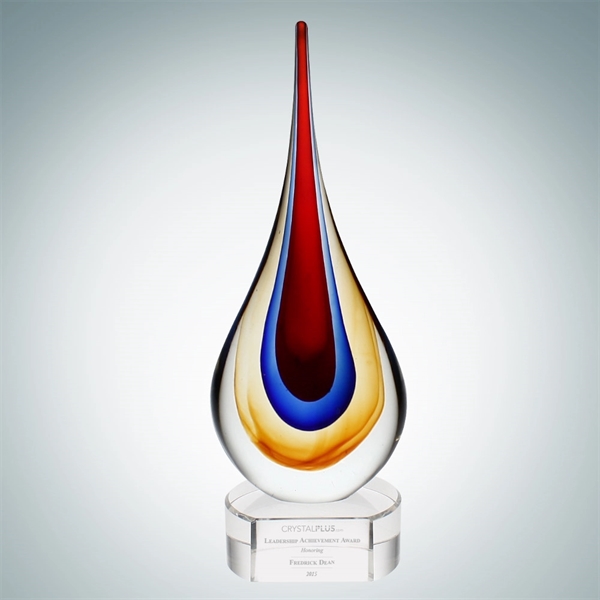 Art Glass Red Teardrop Award