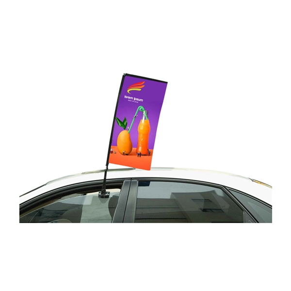 32" Stationary Rectangle Car Flag - 1 Side Imprint - 32" Stationary Rectangle Car Flag - 1 Side Imprint - Image 0 of 0