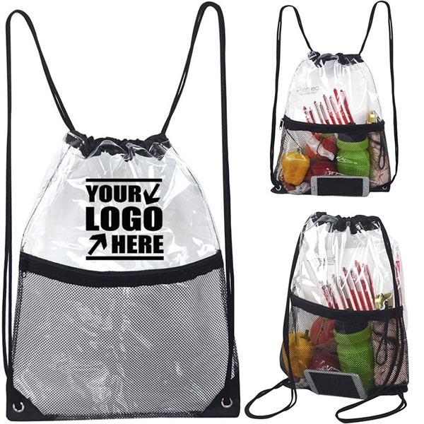 Water Resistant Clear Drawstring Bag - Water Resistant Clear Drawstring Bag - Image 0 of 3