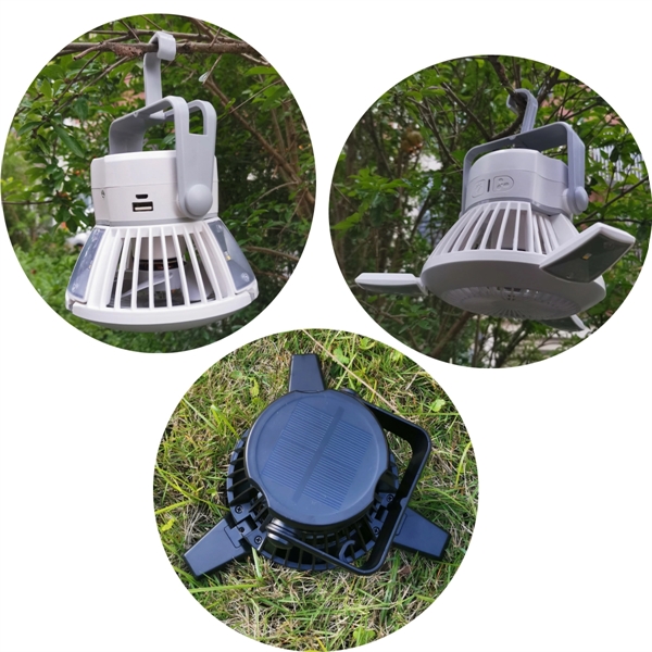 Solar Camping Fan With Led Lights - Solar Camping Fan With Led Lights - Image 1 of 3