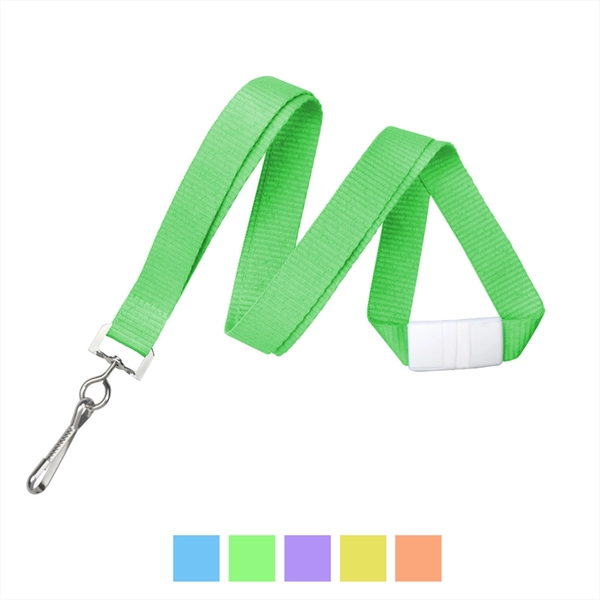 5/8" Neon Flat Polyester Lanyard with Breakaway - 5/8" Neon Flat Polyester Lanyard with Breakaway - Image 0 of 4